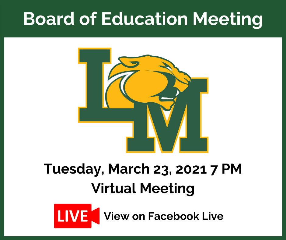 March Board of education meeting notice 